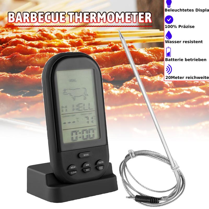 PDTO Гриль-барбекю Беспроводной цифровой термометр Измеритель температуры мяса и еды Черный
PDTO Гриль-барбекю Беспроводной цифровой термометр Измеритель температуры мяса и еды Черный