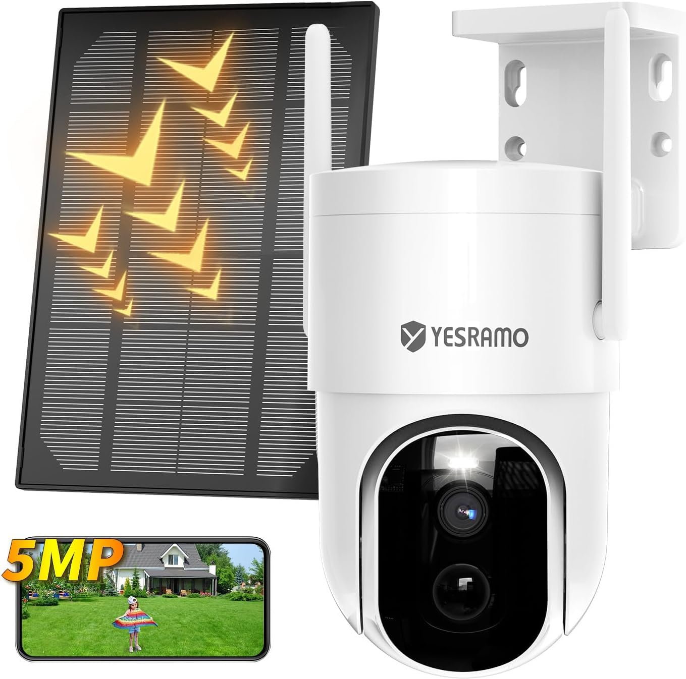 WiFi YESRAMO Security Battery Ultra Wide Security Light Color Night IP65 Waterproof and AI Person 5 Million Pixels Бездротова камера спостереження білий
WiFi YESRAMO Security Battery Ultra Wide Security Light Color Night IP65 Waterproof and AI Person 5 Million Pixels Бездротова камера спостереження білий