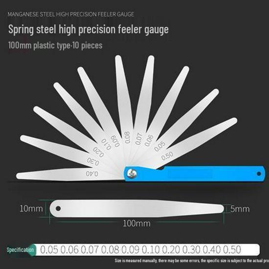 High Precision Stainless Steel Feeler Gauge for Valve Clearance, 0.02-1.0mm Thickness, Single Piece Ruler
High Precision Stainless Steel Feeler Gauge for Valve Clearance, 0.02-1.0mm Thickness, Single Piece Ruler