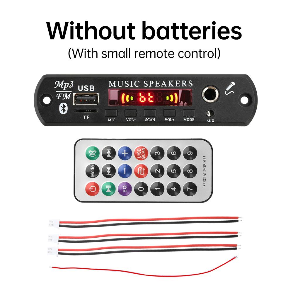 DC6-16V 60W MP3 BT5.0 Decoder Board for Car Audio with 2*30W Amplifier Microphone USB TF Support FM Radio Module
DC6-16V 60W MP3 BT5.0 Decoder Board for Car Audio with 2*30W Amplifier Microphone USB TF Support FM Radio Module