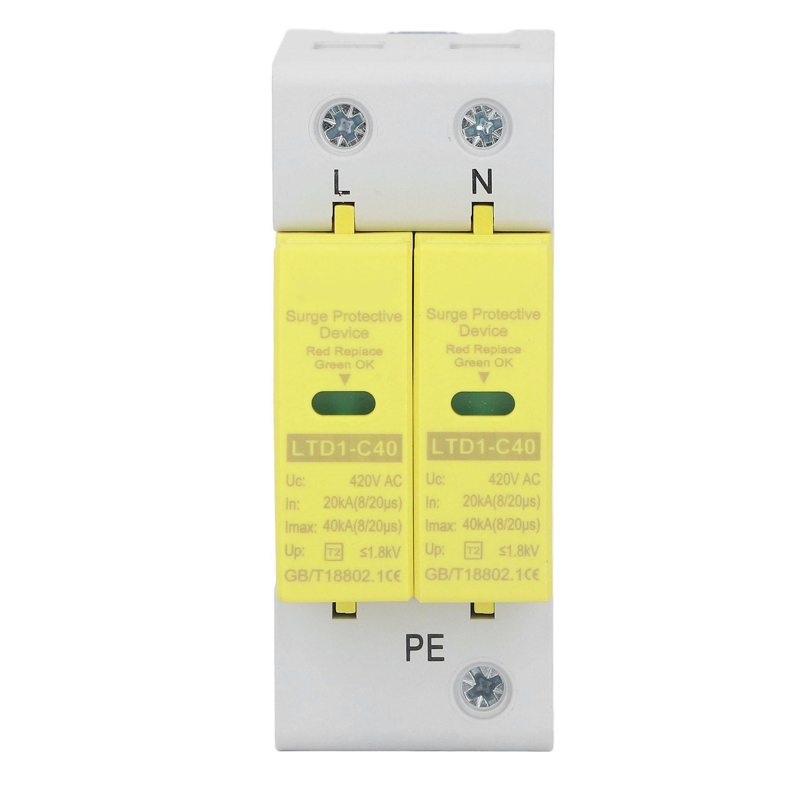 2P Surge Protection Device Voltage Arrester High Accuracy Home Surge Protector AC420V
2P Surge Protection Device Voltage Arrester High Accuracy Home Surge Protector AC420V