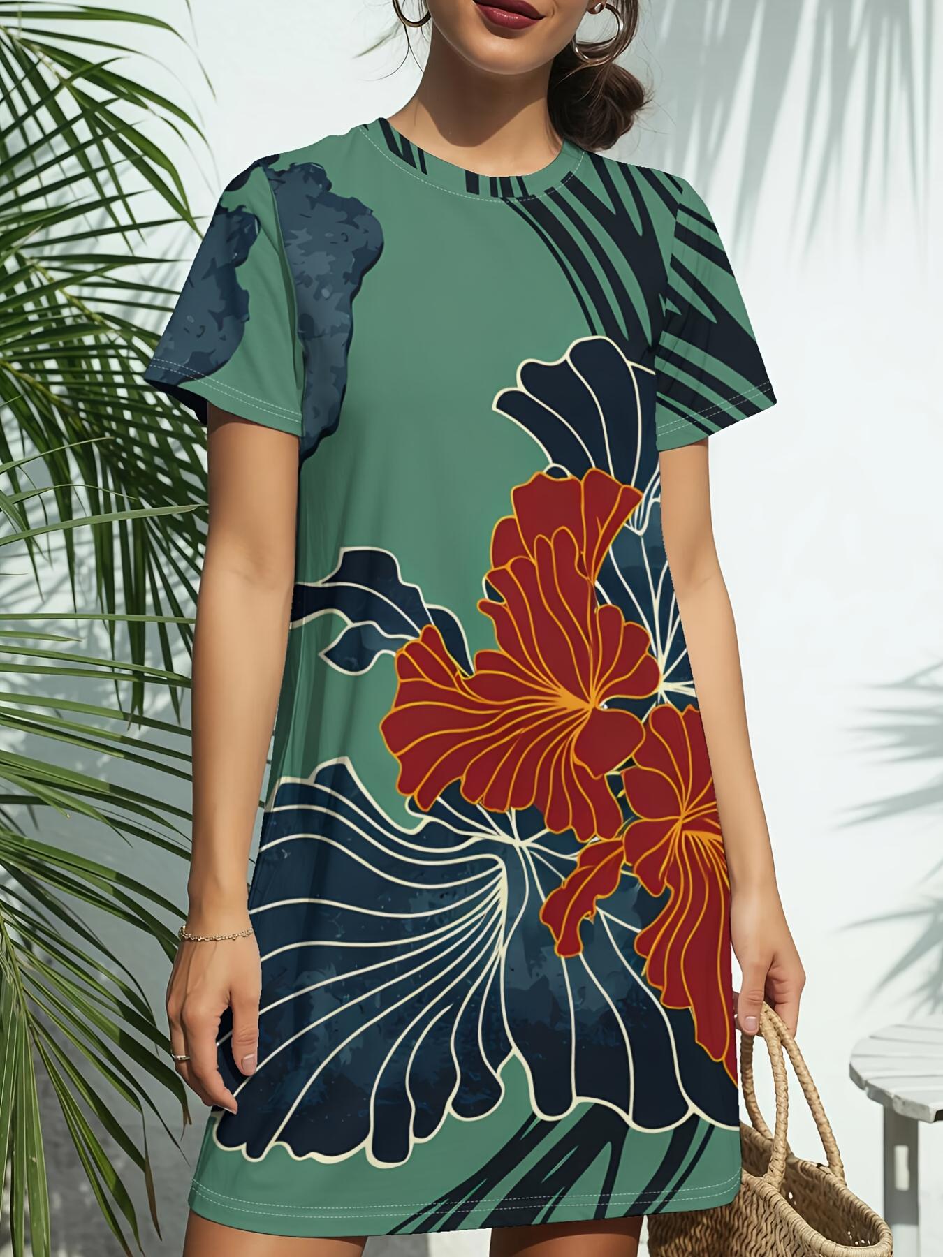 Floral Bird Nature Print New Women S Round Neck Short Sleeve T-Shirt Dress. American Style Trend Digital Printing. Casual And Versatile for Spring And XS дубильная кора
Floral Bird Nature Print New Women S Round Neck Short Sleeve T-Shirt Dress. American Style Trend Digital Printing. Casual And Versatile for Spring And XS дубильная кора