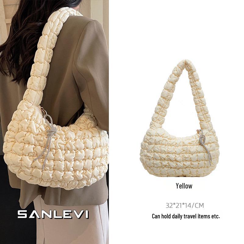 2025 Розовая плиссированная сумка-пуховик кроссбоди в корейском стиле - Большая вместительная сумка-тоут через плечо для женщин жёлтый
2025 Розовая плиссированная сумка-пуховик кроссбоди в корейском стиле - Большая вместительная сумка-тоут через плечо для женщин жёлтый