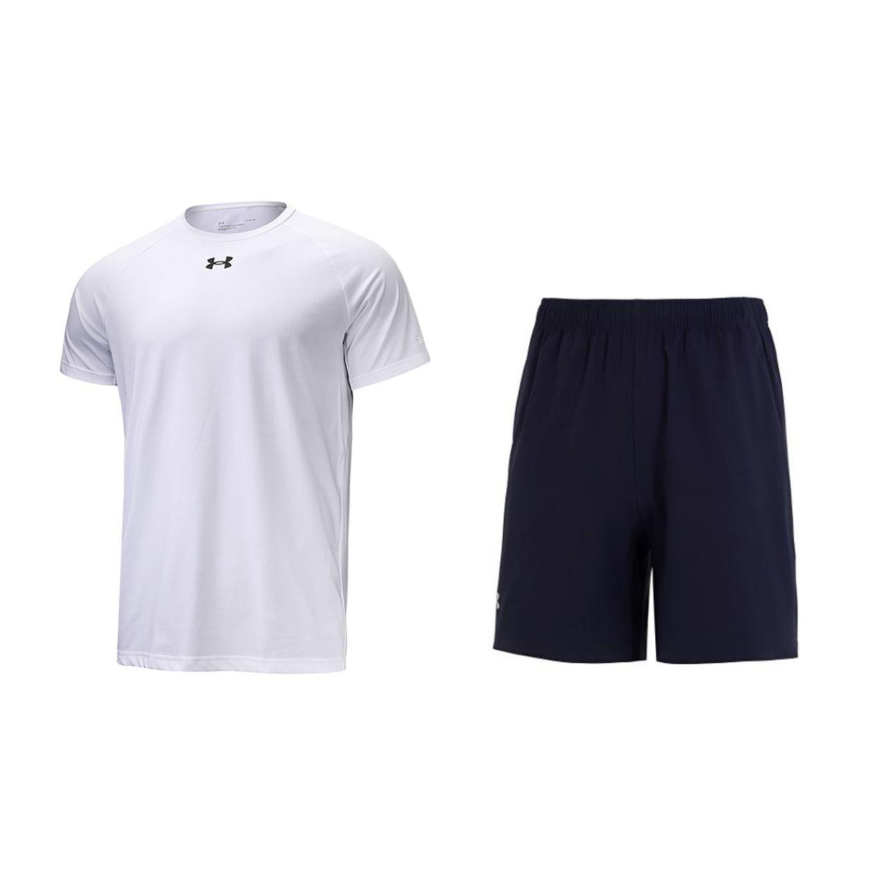 Under Armour Pullover Letter Print Raglan Short Sleeve T-Shirt And Elastic Waist Mid Rise Shorts Casual Sports Set Men sets 22500518-100+24500201-409 M
Under Armour Pullover Letter Print Raglan Short Sleeve T-Shirt And Elastic Waist Mid Rise Shorts Casual Sports Set Men sets 22500518-100+24500201-409 M