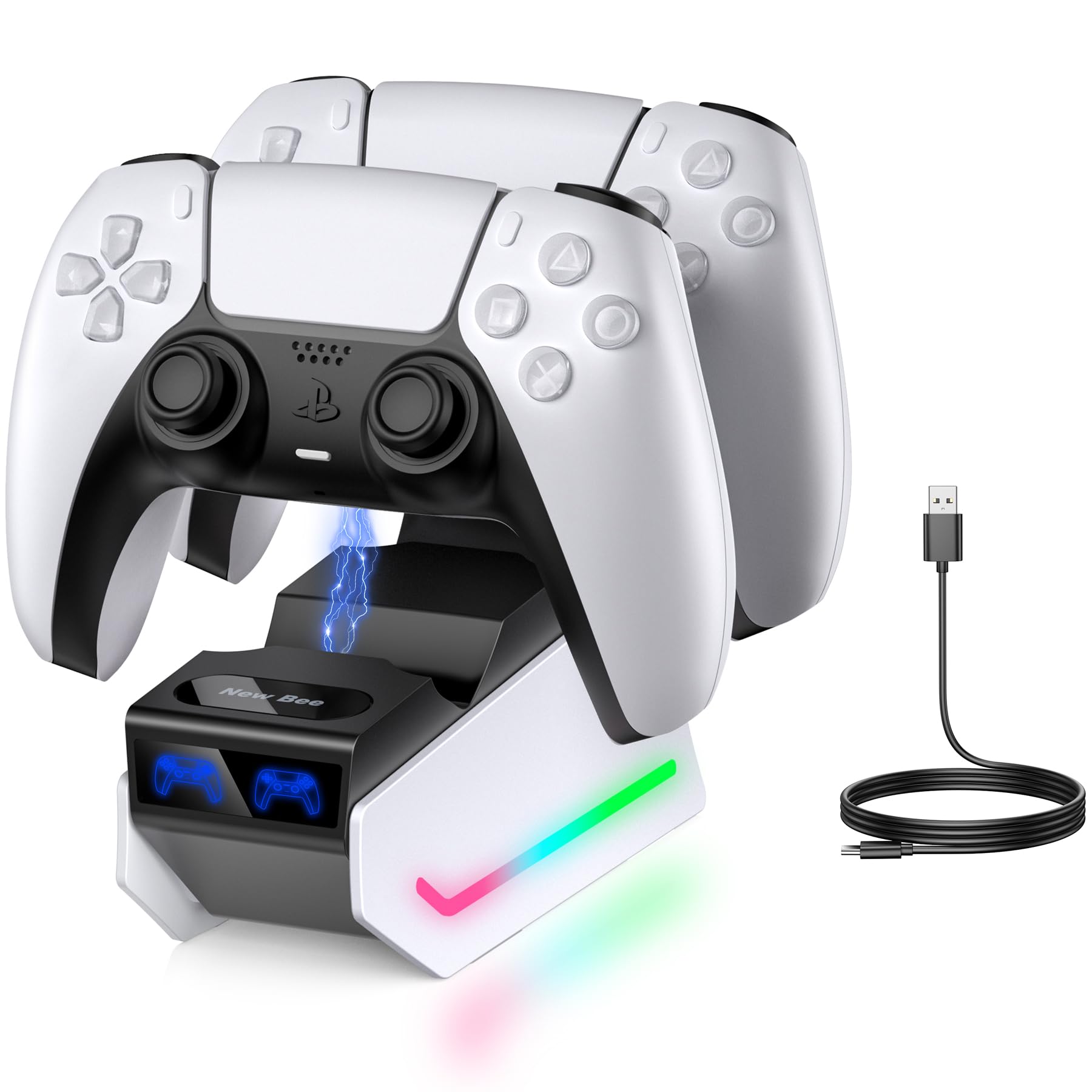 New Bee PS5 Controller Charging Stand Simultaneously Charging 2 Devices with LED Indicator Lamp Overcharging Prevention Cable Z15 USB-C
New Bee PS5 Controller Charging Stand Simultaneously Charging 2 Devices with LED Indicator Lamp Overcharging Prevention Cable Z15 USB-C