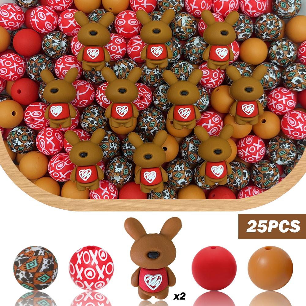 25/44PCS Valentine s Day Rabbit Silicone Bead Set, perfect for DIY handmade crafts such as keychains, necklaces, bracelets, etc
25/44PCS Valentine s Day Rabbit Silicone Bead Set, perfect for DIY handmade crafts such as keychains, necklaces, bracelets, etc
