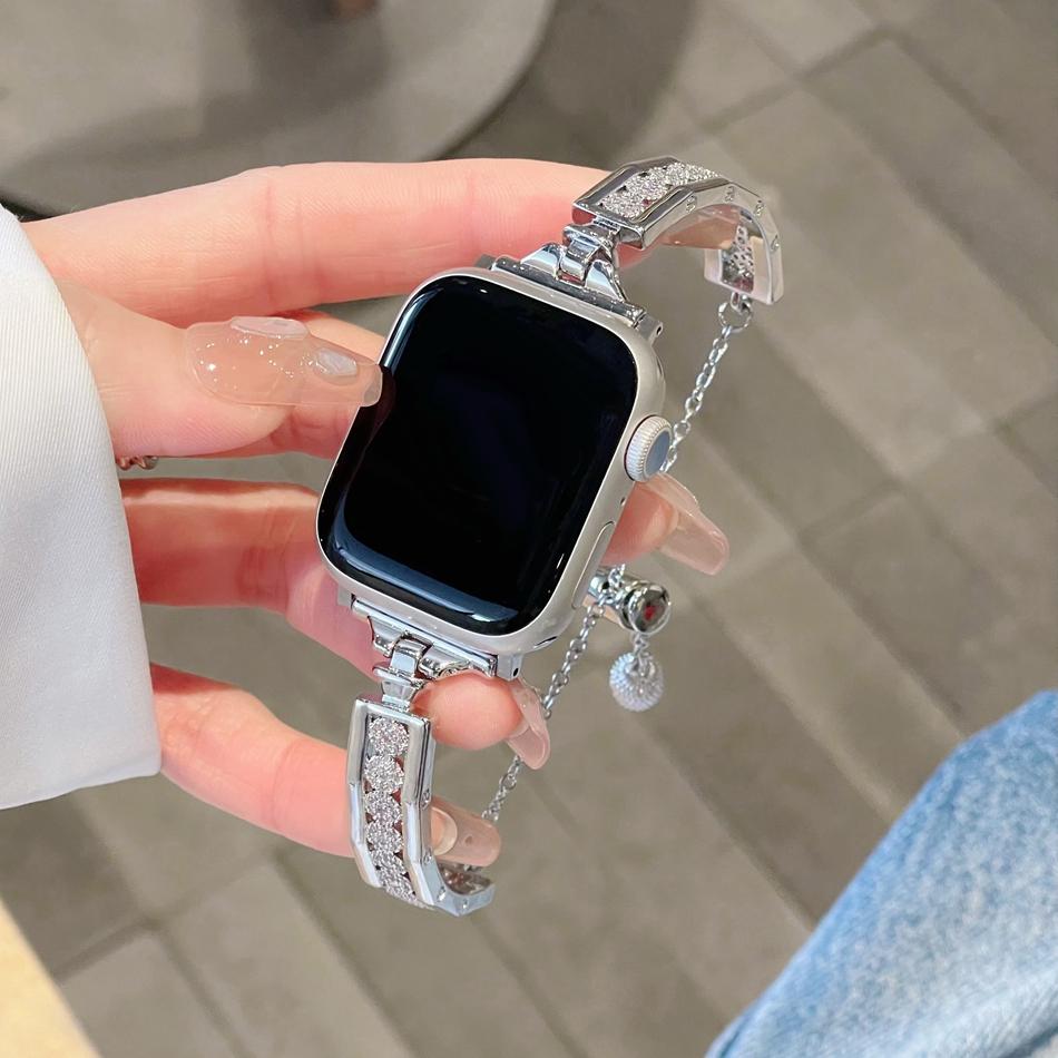 Strap For Apple Watch Band S11/10/9/8/7/SE/5/4/Ultra 3 2 IWatch 49/46/45/44/42/41/40/38mm Luxury Zircon Diamond Hollow Bracelet 38 40 41(S11 10)42MM
Strap For Apple Watch Band S11/10/9/8/7/SE/5/4/Ultra 3 2 IWatch 49/46/45/44/42/41/40/38mm Luxury Zircon Diamond Hollow Bracelet 38 40 41(S11 10)42MM