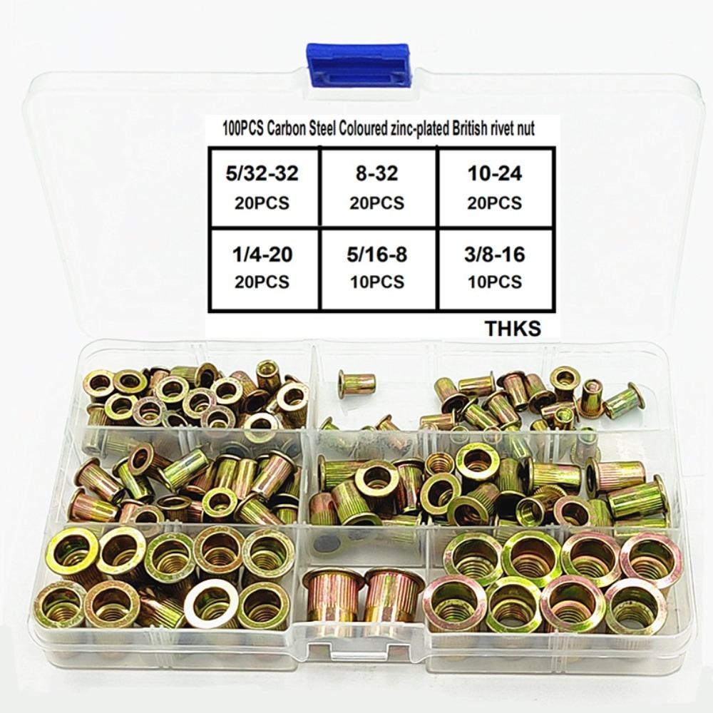 100 шт. 5/32-32,8-32,10-24,1/4-20,5/16-8,3/8-16 Комплект заклепок SAE с электрическими гайками
100 шт. 5/32-32,8-32,10-24,1/4-20,5/16-8,3/8-16 Комплект заклепок SAE с электрическими гайками