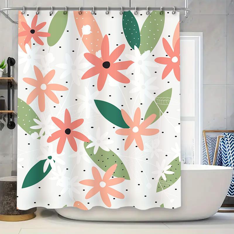 Modern Floral Shower Curtain Pink Green Waterproof 72 x 84 inches Home Decor Easy Installation with Hooks 90x180cm
Modern Floral Shower Curtain Pink Green Waterproof 72 x 84 inches Home Decor Easy Installation with Hooks 90x180cm