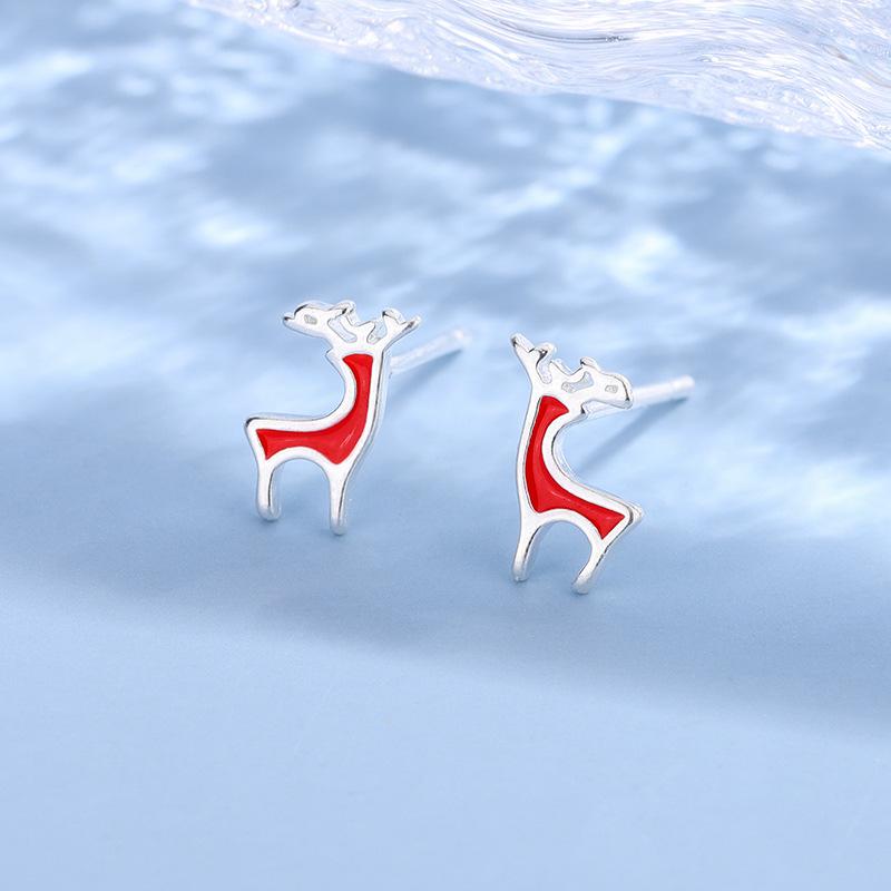 Fashiona Personality Red Christmas Elk 925 Sterling Silver Temperament Small Fresh Deer Simple and Compact Earrings E022 срібний
Fashiona Personality Red Christmas Elk 925 Sterling Silver Temperament Small Fresh Deer Simple and Compact Earrings E022 срібний