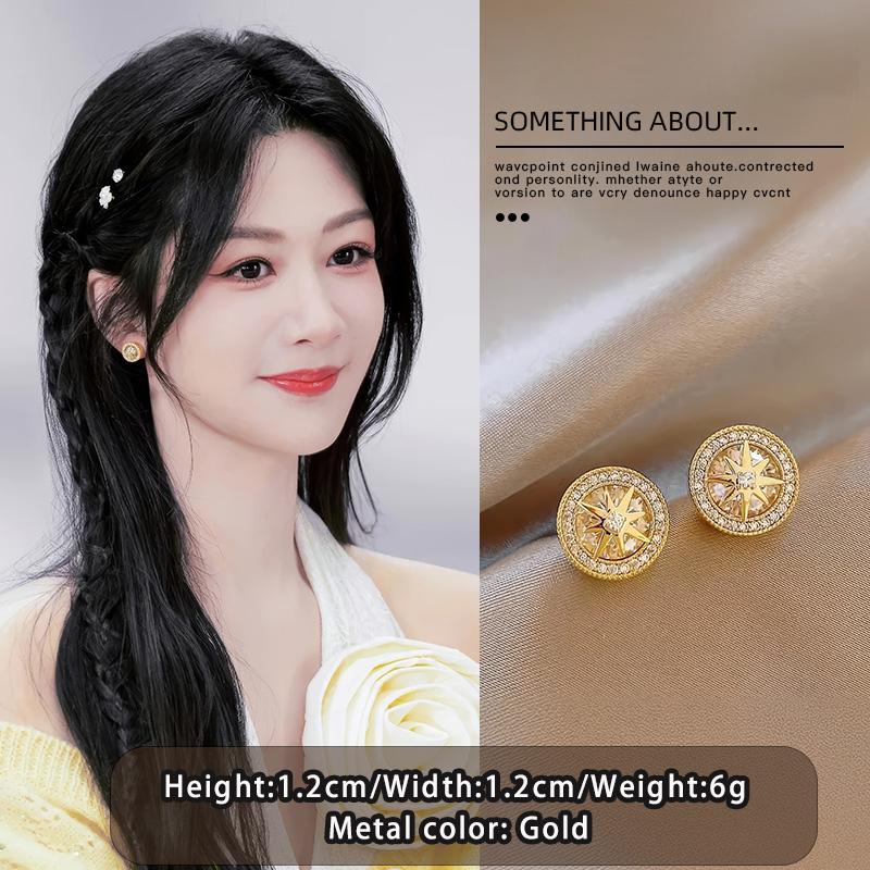 Gold Color Star Shaped Micro-Inlaid Zircon Circular Stud Earrings High-End Fashion Jewelry Light Luxury Accessory for Women 2026
Gold Color Star Shaped Micro-Inlaid Zircon Circular Stud Earrings High-End Fashion Jewelry Light Luxury Accessory for Women 2026