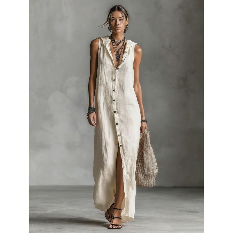 Europe America Cross-border New Style Breasted Dress Sleeveless Hooded Long Women M
Europe America Cross-border New Style Breasted Dress Sleeveless Hooded Long Women M