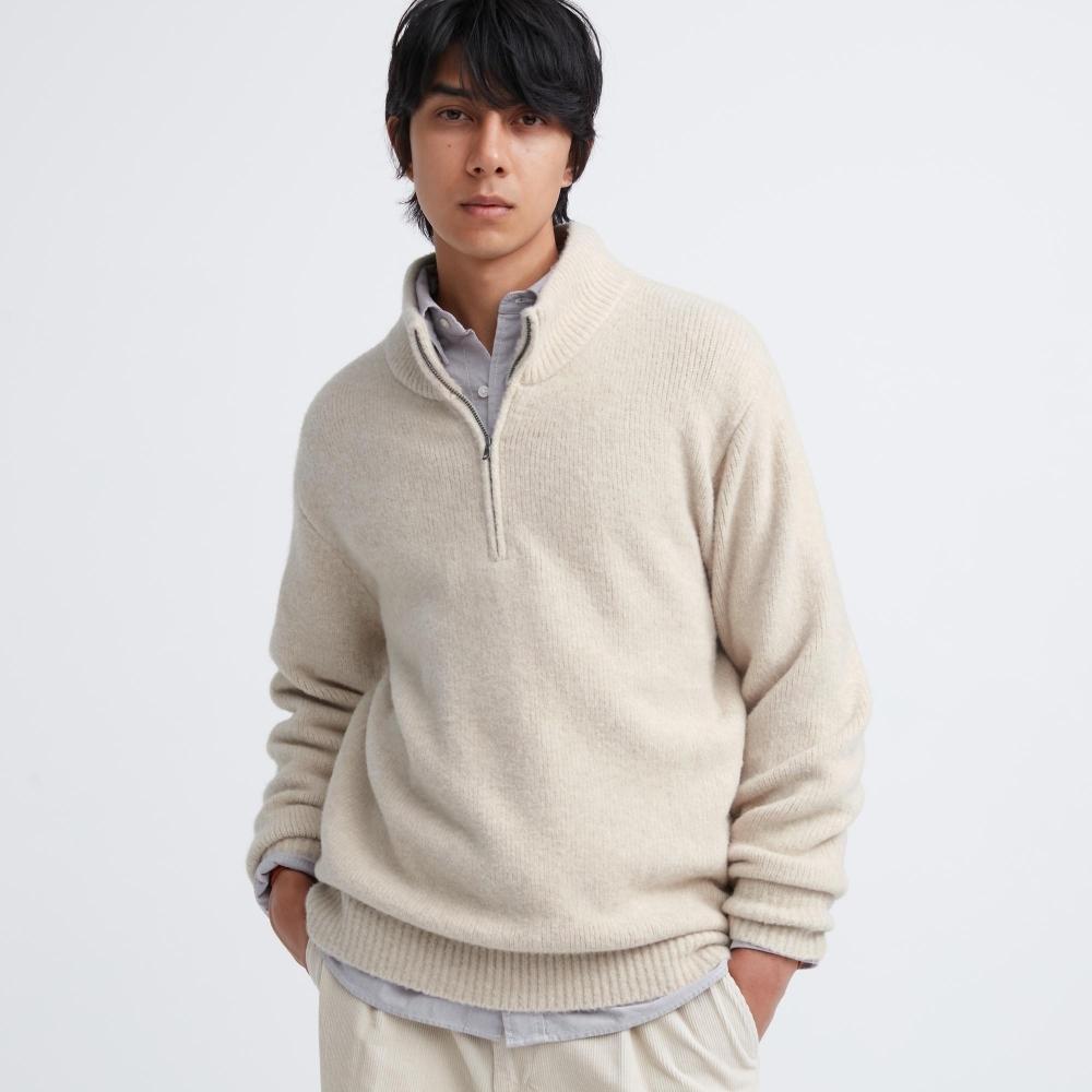 UNIQLO JAPAN Свитер из пряжи-суфле с короткими рукавами и молнией до половины
UNIQLO JAPAN Свитер из пряжи-суфле с короткими рукавами и молнией до половины