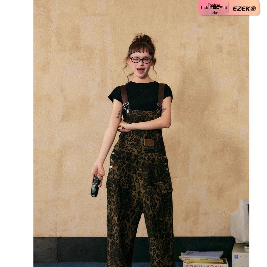 2025 Women s American Retro Leopard Print Denim Overalls - High Street, Loose Fit, Straight Leg, Niche Summer Style XL
2025 Women s American Retro Leopard Print Denim Overalls - High Street, Loose Fit, Straight Leg, Niche Summer Style XL