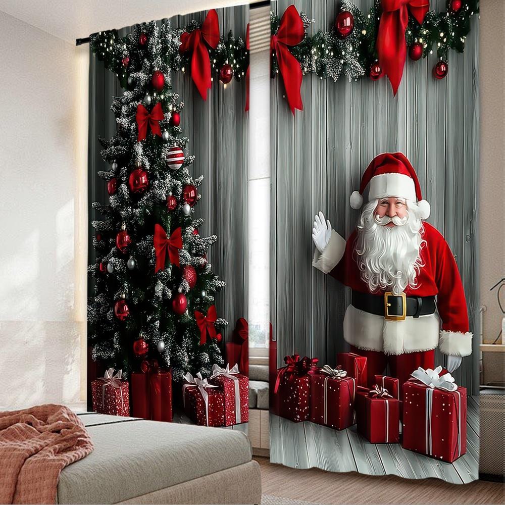 Flat Printing Merry Christmas Curtains Festive Cheer Digital Printed Polyester Drapes Family Party Decoration Set Of 2 Made W100*H70(CM)-Hooks&1PCS
Flat Printing Merry Christmas Curtains Festive Cheer Digital Printed Polyester Drapes Family Party Decoration Set Of 2 Made W100*H70(CM)-Hooks&1PCS