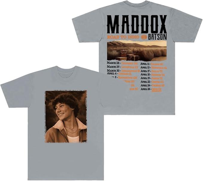 Maddox Batson Tshirt Road to Indio Tour Tee Merch Women Unisex Short Sleeve Crewneck TShirt Streetwear Clothes 4XL
Maddox Batson Tshirt Road to Indio Tour Tee Merch Women Unisex Short Sleeve Crewneck TShirt Streetwear Clothes 4XL