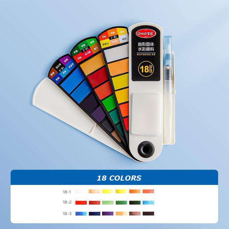18/24-Color Portable Watercolor Painting Kit Boxed Fan Art Set with Travel Case Student & Artist Watercolor Supplies
18/24-Color Portable Watercolor Painting Kit Boxed Fan Art Set with Travel Case Student & Artist Watercolor Supplies