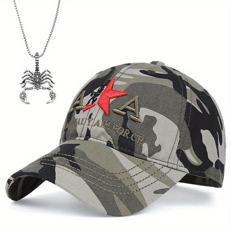 2 шт. чоловіча бейсболка з вишивкою літерами сонця капелюх Скорпіон кулон намисто набір універсальний модний повсякденний спортивний пара качина язик кепка камуфляжний
2 шт. чоловіча бейсболка з вишивкою літерами сонця капелюх Скорпіон кулон намисто набір універсальний модний повсякденний спортивний пара качина язик кепка камуфляжний
