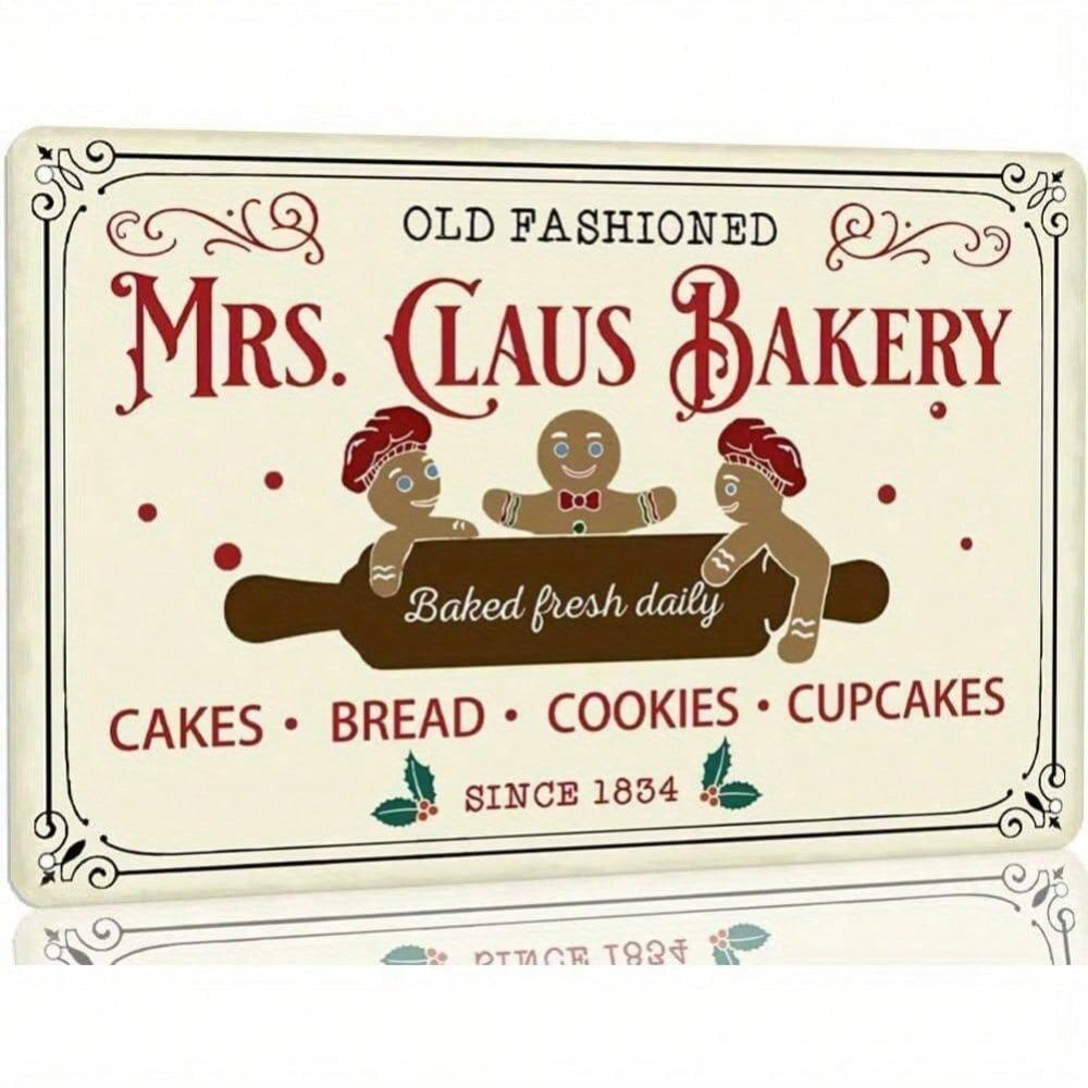 Vintage Gingerbread Christmas Metal Tin Sign, Mrs. Claus Bakery 2D Flat Wall Decor, Rust-Resistant Holiday Art for Kitchen Farmhouse 20x30 різнокольоровий
Vintage Gingerbread Christmas Metal Tin Sign, Mrs. Claus Bakery 2D Flat Wall Decor, Rust-Resistant Holiday Art for Kitchen Farmhouse 20x30 різнокольоровий