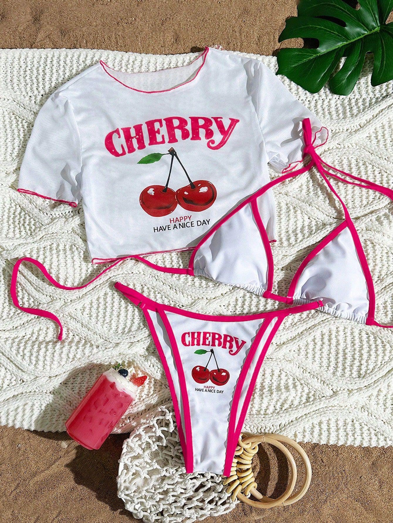 2026New Three-pieces Bikini Set Cherry Printed Short Sleeve Swimsuit Women Swimwear Bather Bathing Suit Swim Biquine Brasileiro XL
2026New Three-pieces Bikini Set Cherry Printed Short Sleeve Swimsuit Women Swimwear Bather Bathing Suit Swim Biquine Brasileiro XL