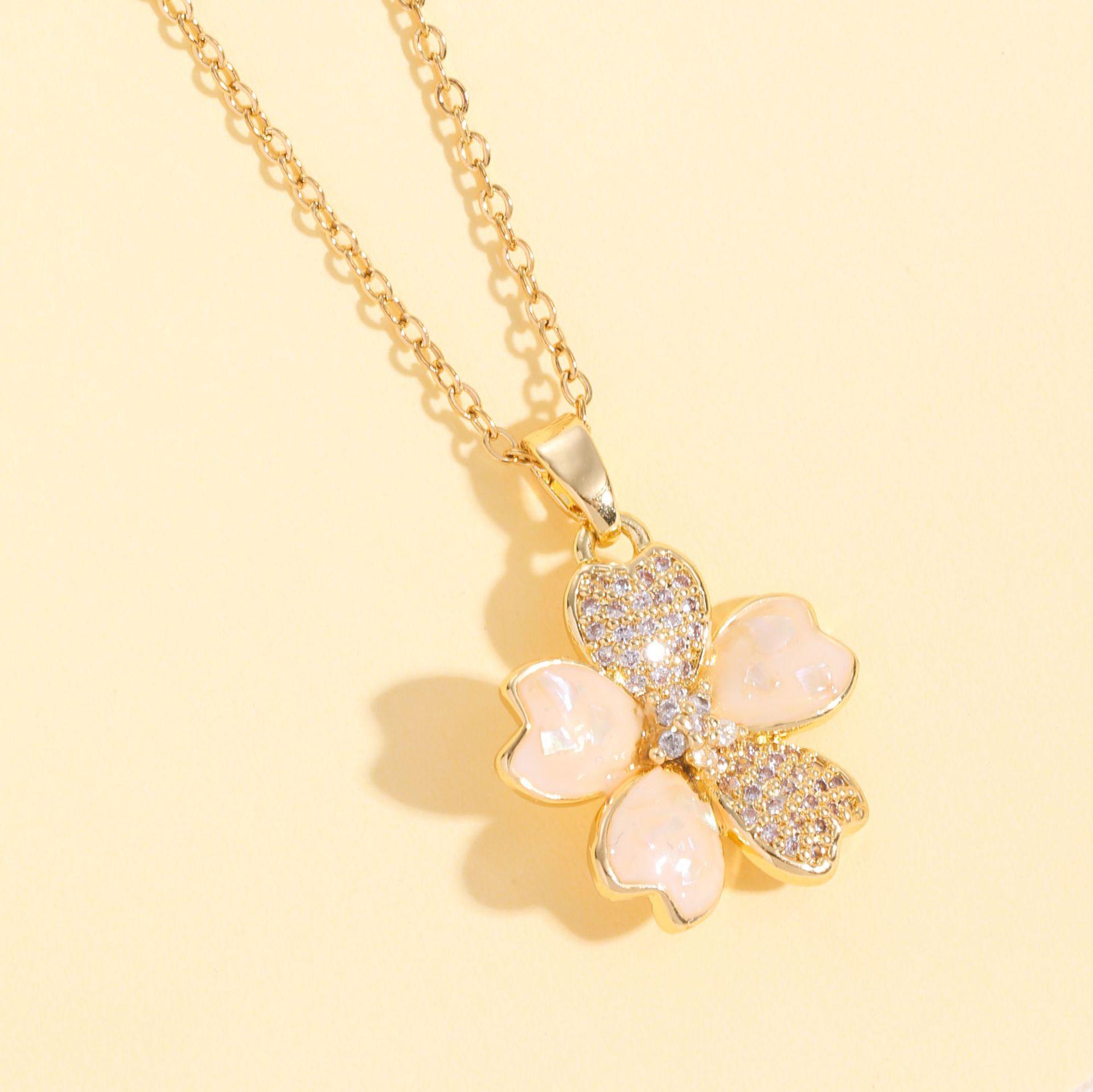 Five-Petaled Flower Necklace Female Fresh And Sweet Versatile Collarbone Chain Opal Set
Five-Petaled Flower Necklace Female Fresh And Sweet Versatile Collarbone Chain Opal Set