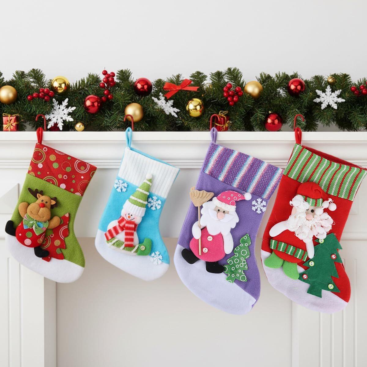 Set of 4 Christmas Decorations Stockings 2 Size Santa, Snowman, Reindeer Socks Hangings Christmas Tree Decoration Items Gifts Stocking Set
Set of 4 Christmas Decorations Stockings 2 Size Santa, Snowman, Reindeer Socks Hangings Christmas Tree Decoration Items Gifts Stocking Set