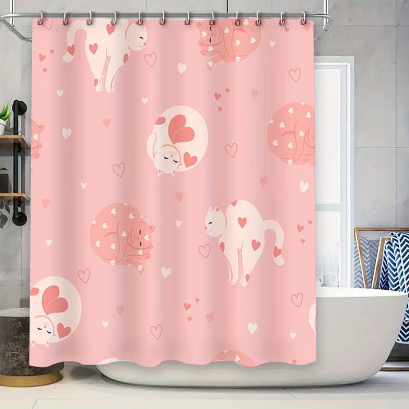 Soft Breathable Waterproof Bath Shower Curtain Decoration For Home Bathroom Decor Love Cats Pink W60H190(CM)-1 Pcs
Soft Breathable Waterproof Bath Shower Curtain Decoration For Home Bathroom Decor Love Cats Pink W60H190(CM)-1 Pcs