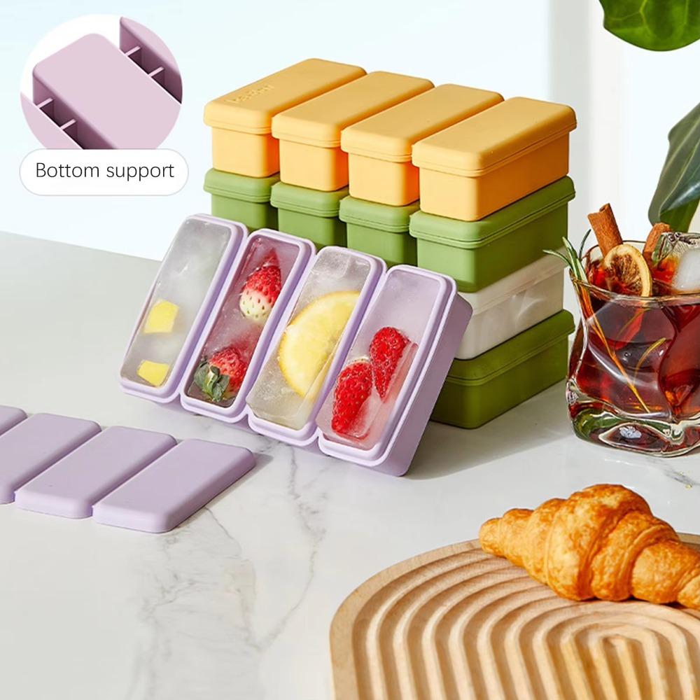 4 Cubes Silicone Ice Cube Tray with Lid Food Freezing Mold New Popsicle Mould Home фіолетовий
4 Cubes Silicone Ice Cube Tray with Lid Food Freezing Mold New Popsicle Mould Home фіолетовий
