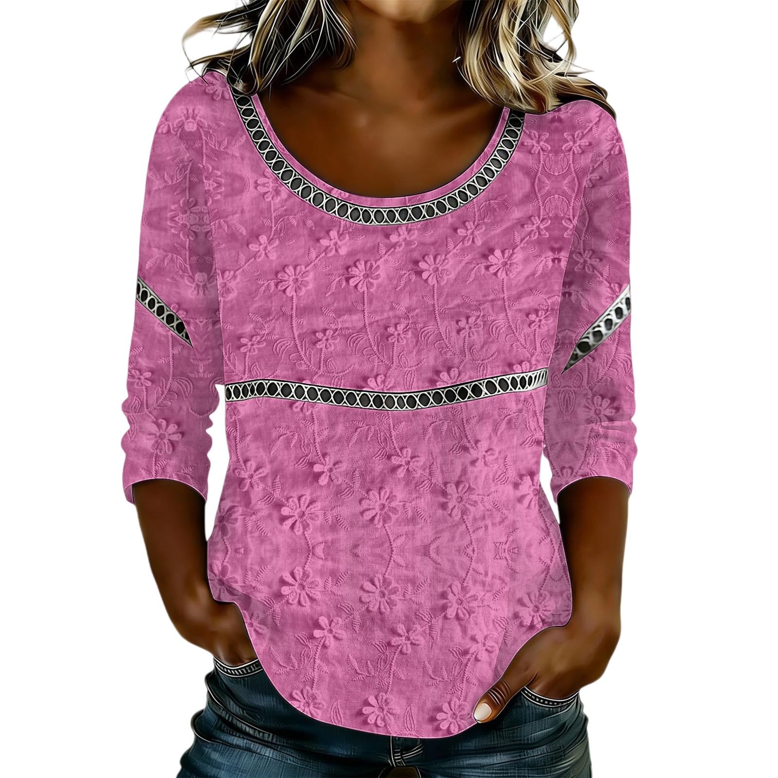 Womens Spring Tops Summer Shirts for Women Womens Summer Tops Dressy Casual Lightweight 3/4 Sleeve Lace Blouse S
Womens Spring Tops Summer Shirts for Women Womens Summer Tops Dressy Casual Lightweight 3/4 Sleeve Lace Blouse S