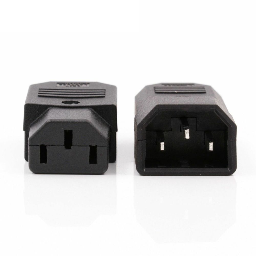 Black IEC Socket Plug 3 Pin Female&male Connector Straight Cable Plug Power Connector C13 C14
Black IEC Socket Plug 3 Pin Female&male Connector Straight Cable Plug Power Connector C13 C14