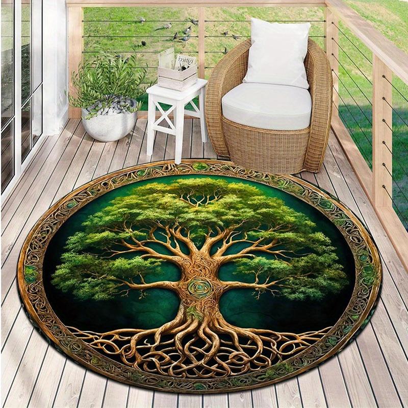 Vintage Tree of Life Round Area Rug, Green and Gold Celtic Knot Design, Non Slip Decorative Floor Carpet for Living Room Bedroom Diameter 60cm
Vintage Tree of Life Round Area Rug, Green and Gold Celtic Knot Design, Non Slip Decorative Floor Carpet for Living Room Bedroom Diameter 60cm
