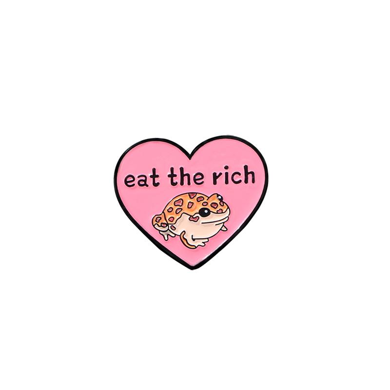 Cute Pink Toad Heart Brooch Eat The Rich Frog Enamel Pins For Backpack Bag Clothes Jewelry Good Moral Meaning Gift
Cute Pink Toad Heart Brooch Eat The Rich Frog Enamel Pins For Backpack Bag Clothes Jewelry Good Moral Meaning Gift