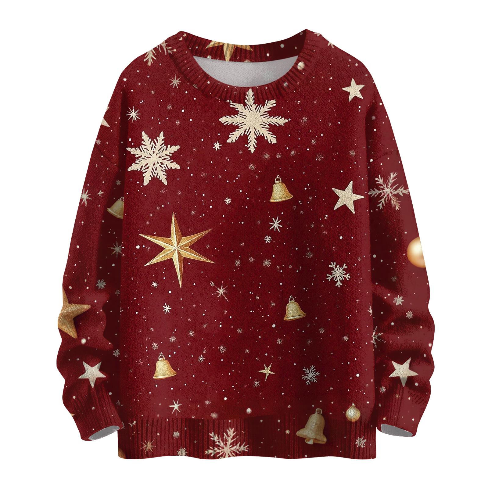 Женский модный повседневный трикотажный свитер с длинным рукавом и рождественским принтом, круглый вырез M
Женский модный повседневный трикотажный свитер с длинным рукавом и рождественским принтом, круглый вырез M