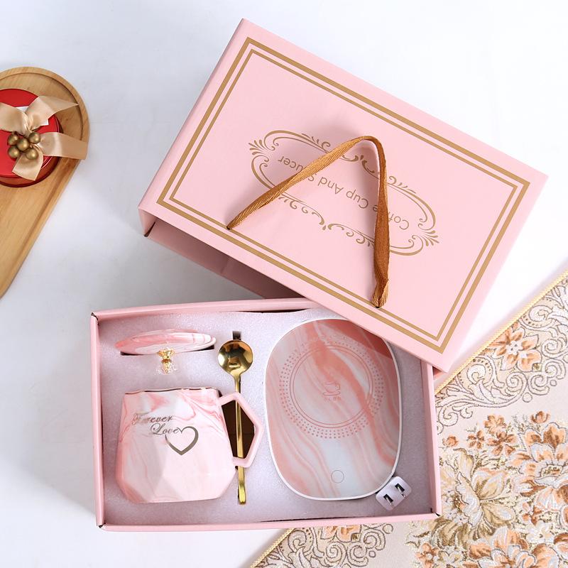 Smart Warming Mug With Marble Pattern 55°C Ceramic Temperature Control Coffee Cup With Heating Pad Gift Set For Office Use Women 301-400ml
Smart Warming Mug With Marble Pattern 55°C Ceramic Temperature Control Coffee Cup With Heating Pad Gift Set For Office Use Women 301-400ml