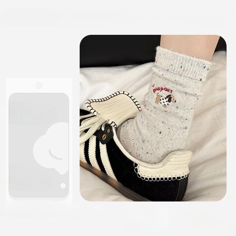 Women s New Autumn and Winter Ideas Yarn Puppy Embroidery Boneless Breathable Wool Mid Tube Socks 1 pair серый
Women s New Autumn and Winter Ideas Yarn Puppy Embroidery Boneless Breathable Wool Mid Tube Socks 1 pair серый