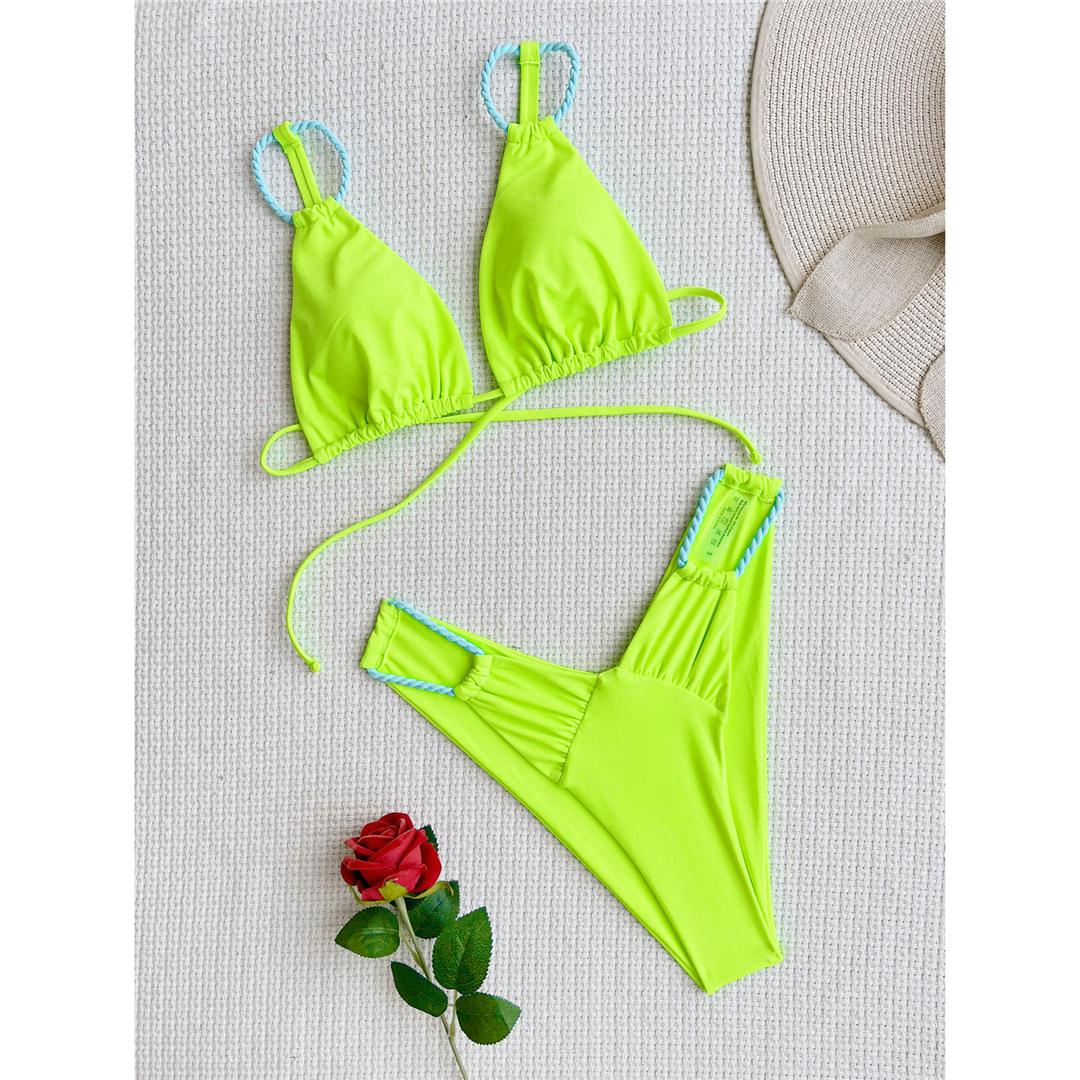 Сексуальный неоновый морщинистый бикини на бретельках с высоким вырезом, женский купальник, женский купальник, комплект бикини из двух предметов, купальный костюм для плавания L неоновый зеленый
Сексуальный неоновый морщинистый бикини на бретельках с высоким вырезом, женский купальник, женский купальник, комплект бикини из двух предметов, купальный костюм для плавания L неоновый зеленый