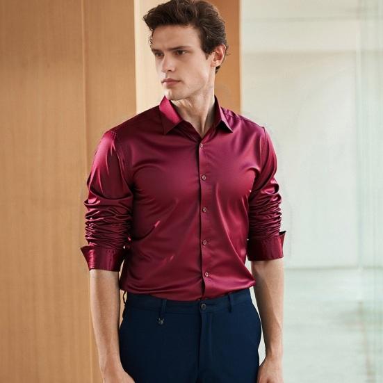 Men Glossy Dress Shirt Solid Color Long Sleeve Business Shirt Button-up Casual Slim Fit Shirt for Prom Parties Weddings S чорний
Men Glossy Dress Shirt Solid Color Long Sleeve Business Shirt Button-up Casual Slim Fit Shirt for Prom Parties Weddings S чорний