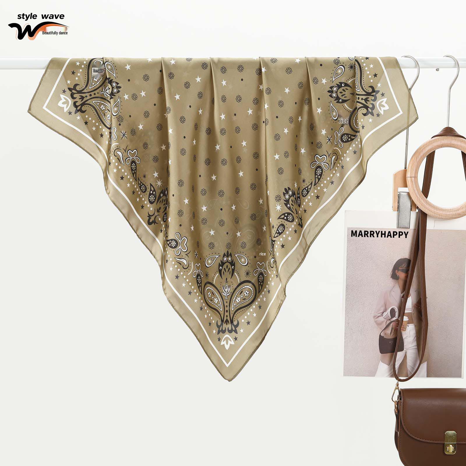 Elegant French Floral Print Silk Neckerchief: Versatile Square Scarf for Women 70x70 CM
Elegant French Floral Print Silk Neckerchief: Versatile Square Scarf for Women 70x70 CM