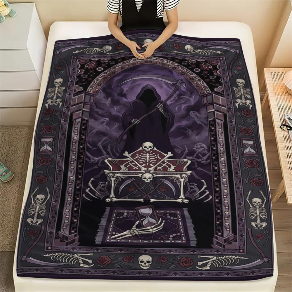 1Pc Death Print Flannel Blanket, High quality Comfortable for All Seasons, Home Decor, Warmth and Comfort, Perfect for Christmas Gifts W154 80cm x 120cm
1Pc Death Print Flannel Blanket, High quality Comfortable for All Seasons, Home Decor, Warmth and Comfort, Perfect for Christmas Gifts W154 80cm x 120cm