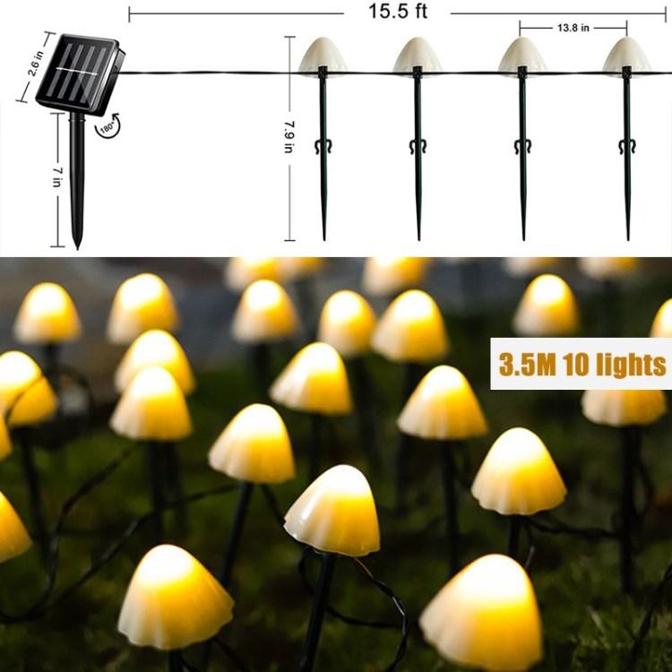 Outdoor Solar Garden Light LED Mushroom Fairy String Light Waterproof Pathway Solar Stake Mushroom Lamp Yellow 3.5m 10-LED
Outdoor Solar Garden Light LED Mushroom Fairy String Light Waterproof Pathway Solar Stake Mushroom Lamp Yellow 3.5m 10-LED