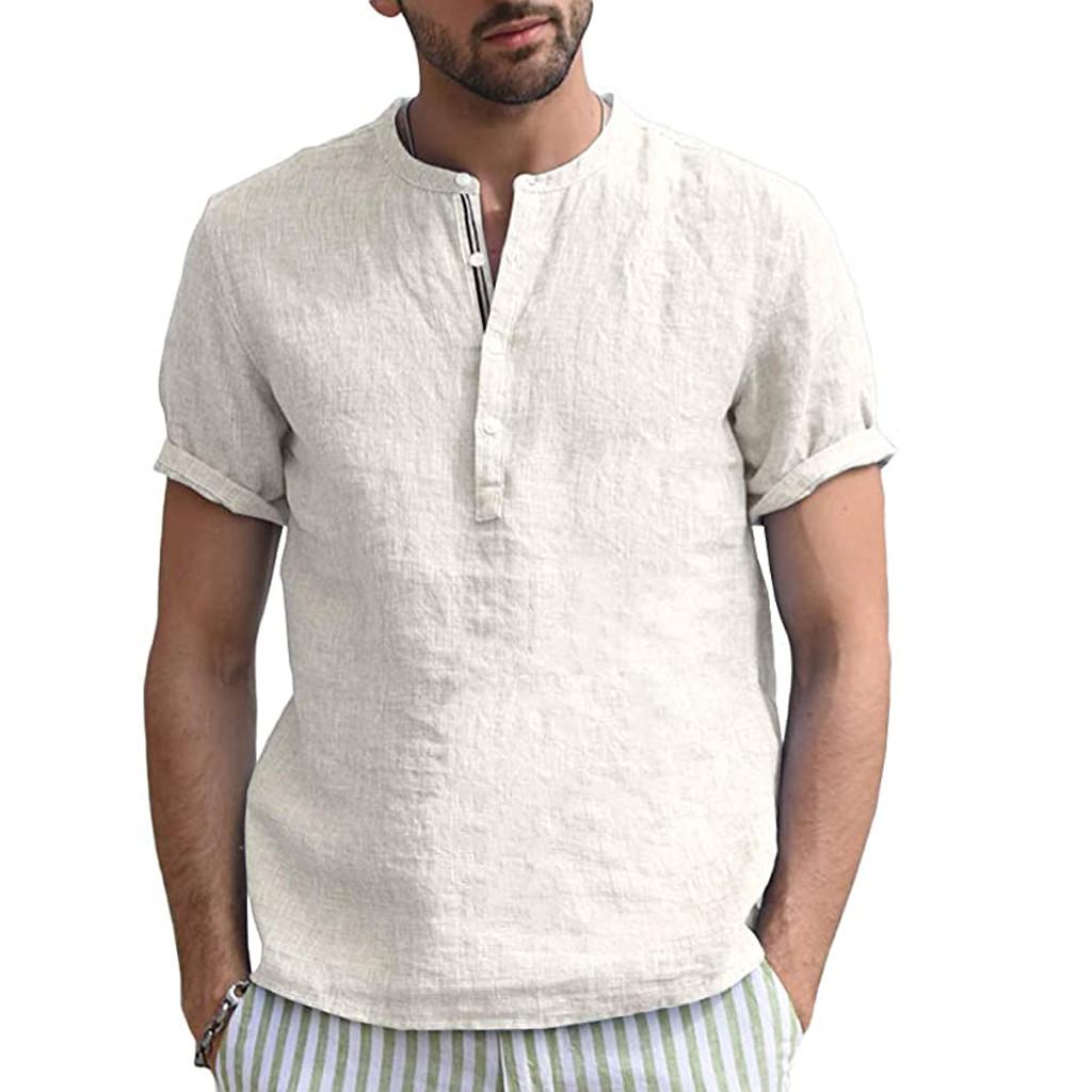 (XRK)Мужчины Главная Цвет Пуговица Белье Твердый Короткий Рукав Ретро Футболки Топы Блузка
(XRK)Мужчины Главная Цвет Пуговица Белье Твердый Короткий Рукав Ретро Футболки Топы Блузка