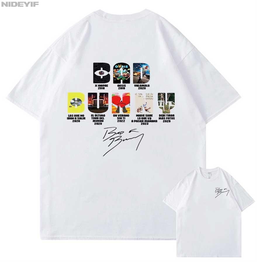 Bad Bunny Merch 2025 Tour T shirt for Unisex Women Hiphop Streetwear Oversized Tops 100 Cotton TShirt BB1 S
Bad Bunny Merch 2025 Tour T shirt for Unisex Women Hiphop Streetwear Oversized Tops 100 Cotton TShirt BB1 S
