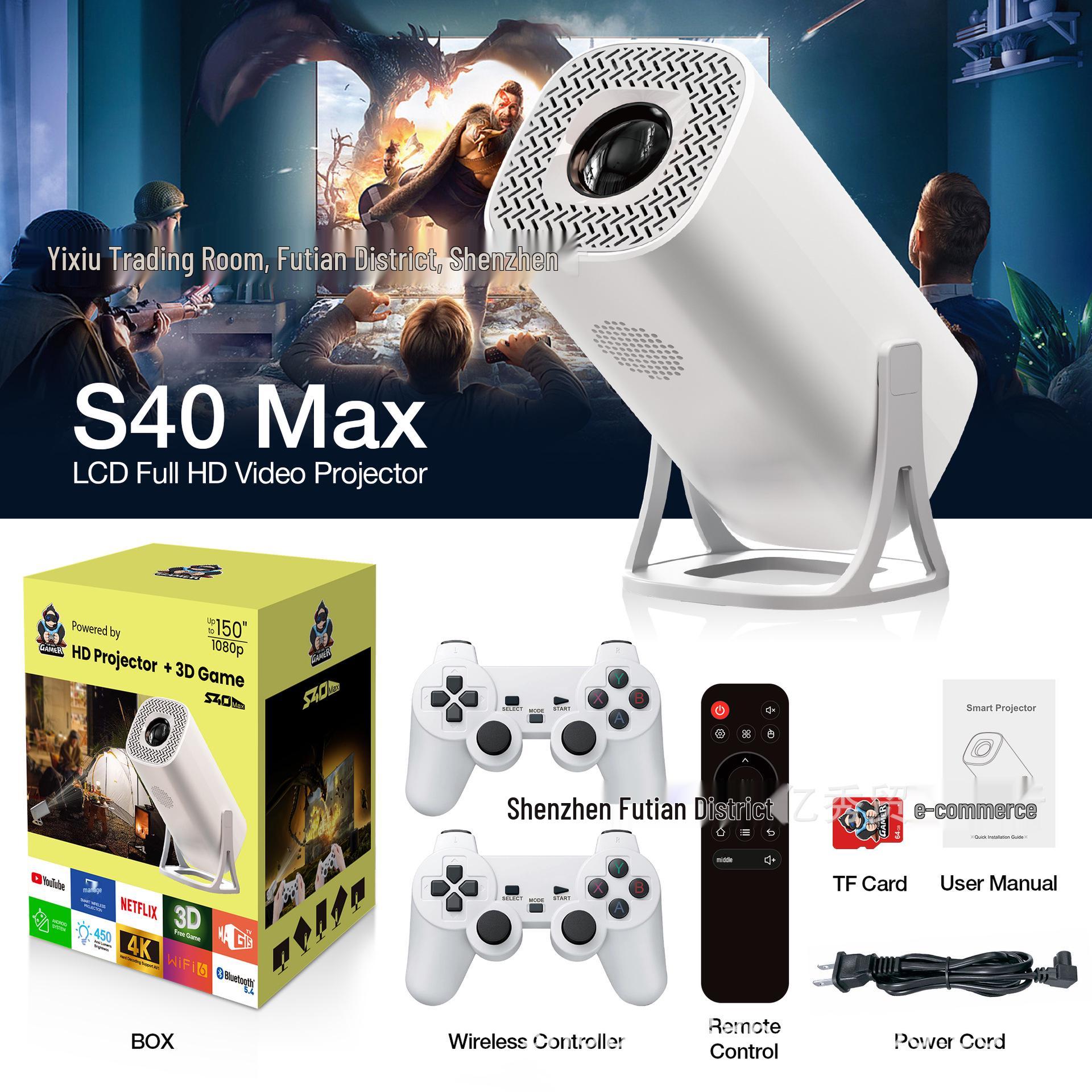 S40MAX/S40ULTRA Outdoor 4K HD Projector Console with Handle (Home Game H713) US Plug
S40MAX/S40ULTRA Outdoor 4K HD Projector Console with Handle (Home Game H713) US Plug