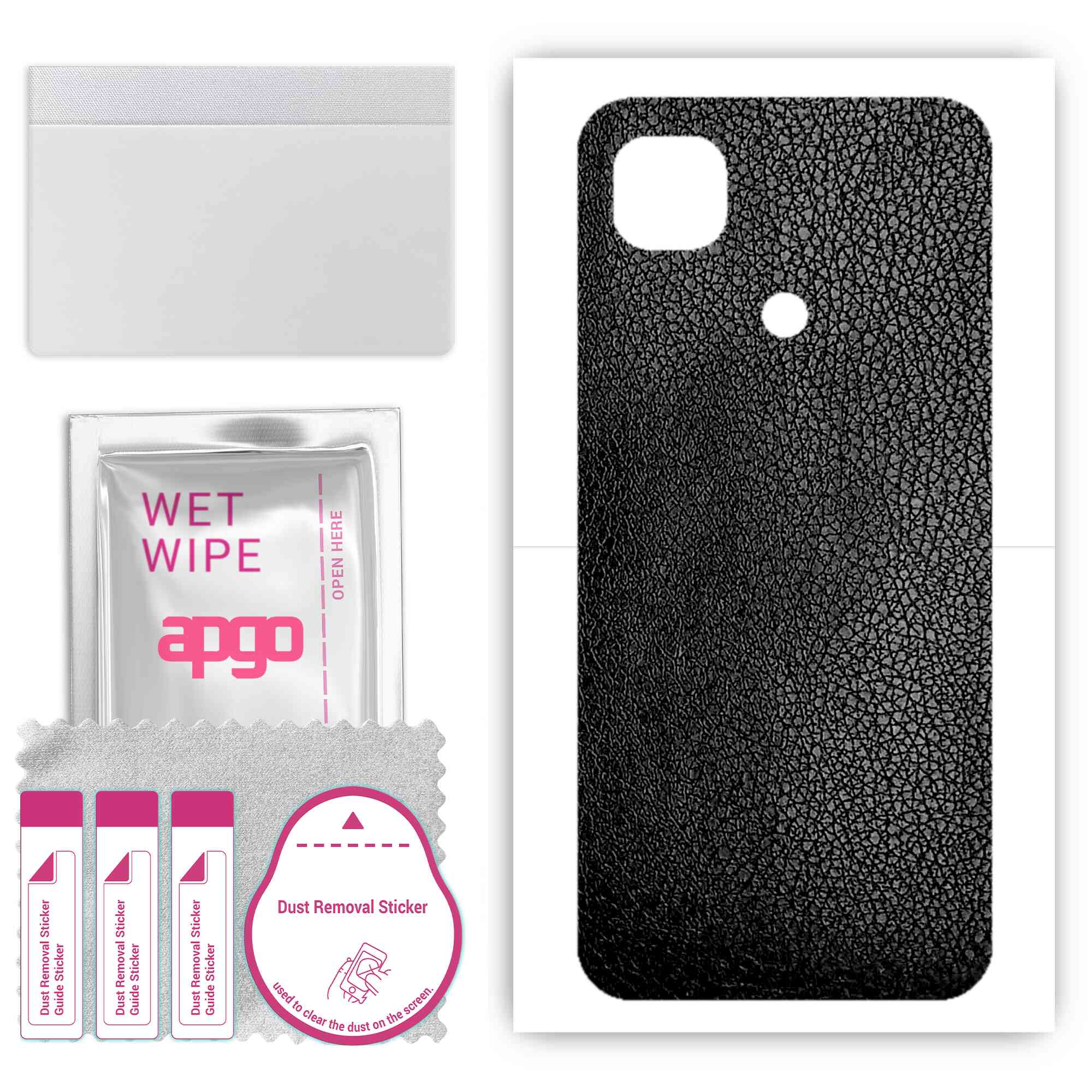 apgo Protective Skin Sticker for the back compatible with Xiaomi Redmi 9C, Wrap Film, Foil, Vinyl - Pattern Black Leather
apgo Protective Skin Sticker for the back compatible with Xiaomi Redmi 9C, Wrap Film, Foil, Vinyl - Pattern Black Leather