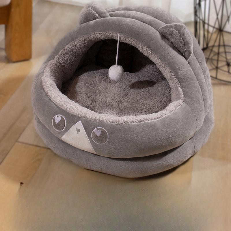 Гнездо для собак и кошек, удобная осенне-зимняя милая юрта, теплое и утолщенное гнездо для домашних животных, гнездо для домашних животных, устойчивое к царапинам L (50 * 50 * 36)