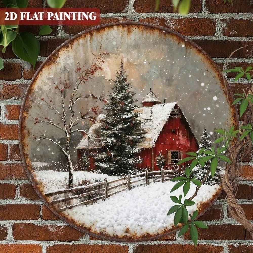 Vintage Red Barn Winter Landscape Metal Round Wall Sign, Rustic Snowy Farmhouse Christmas Art, 8 Inch Aluminum Hanging Decor 20x20 разноцветный
Vintage Red Barn Winter Landscape Metal Round Wall Sign, Rustic Snowy Farmhouse Christmas Art, 8 Inch Aluminum Hanging Decor 20x20 разноцветный