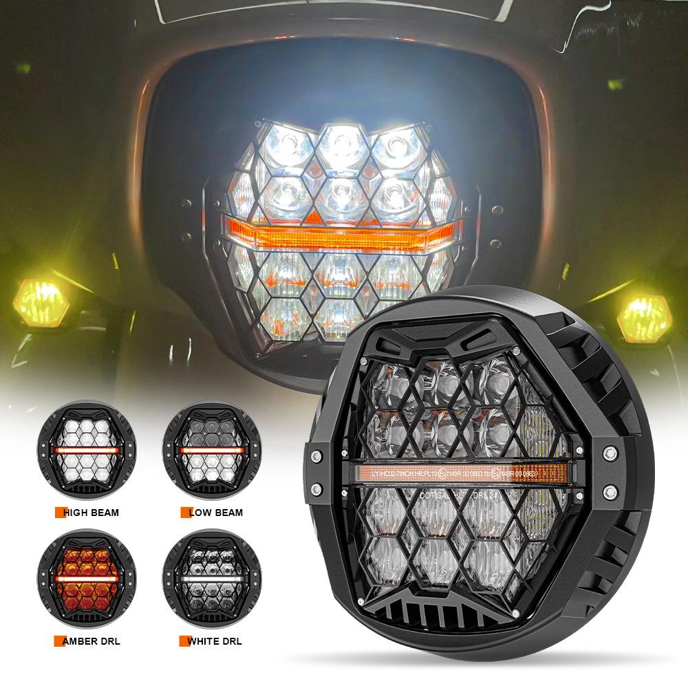 Harley-Compatible 7-Inch Honeycomb Motorcycle Headlight with Yellow DRL, ECE & DOT Certified Jiangsu
Harley-Compatible 7-Inch Honeycomb Motorcycle Headlight with Yellow DRL, ECE & DOT Certified Jiangsu