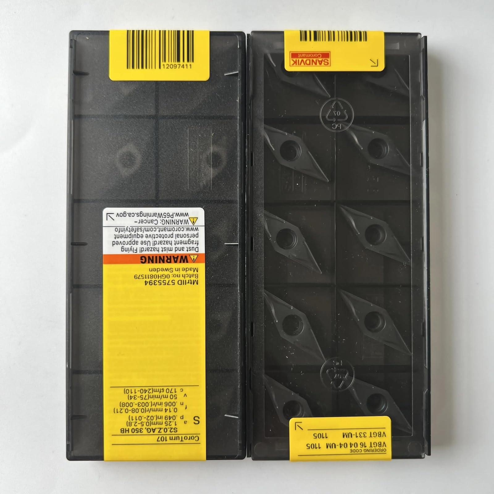 Original Sandvik / VBGT160404-UM 1105 CNC lathe carbide blade tool 10 Pcs
Original Sandvik / VBGT160404-UM 1105 CNC lathe carbide blade tool 10 Pcs