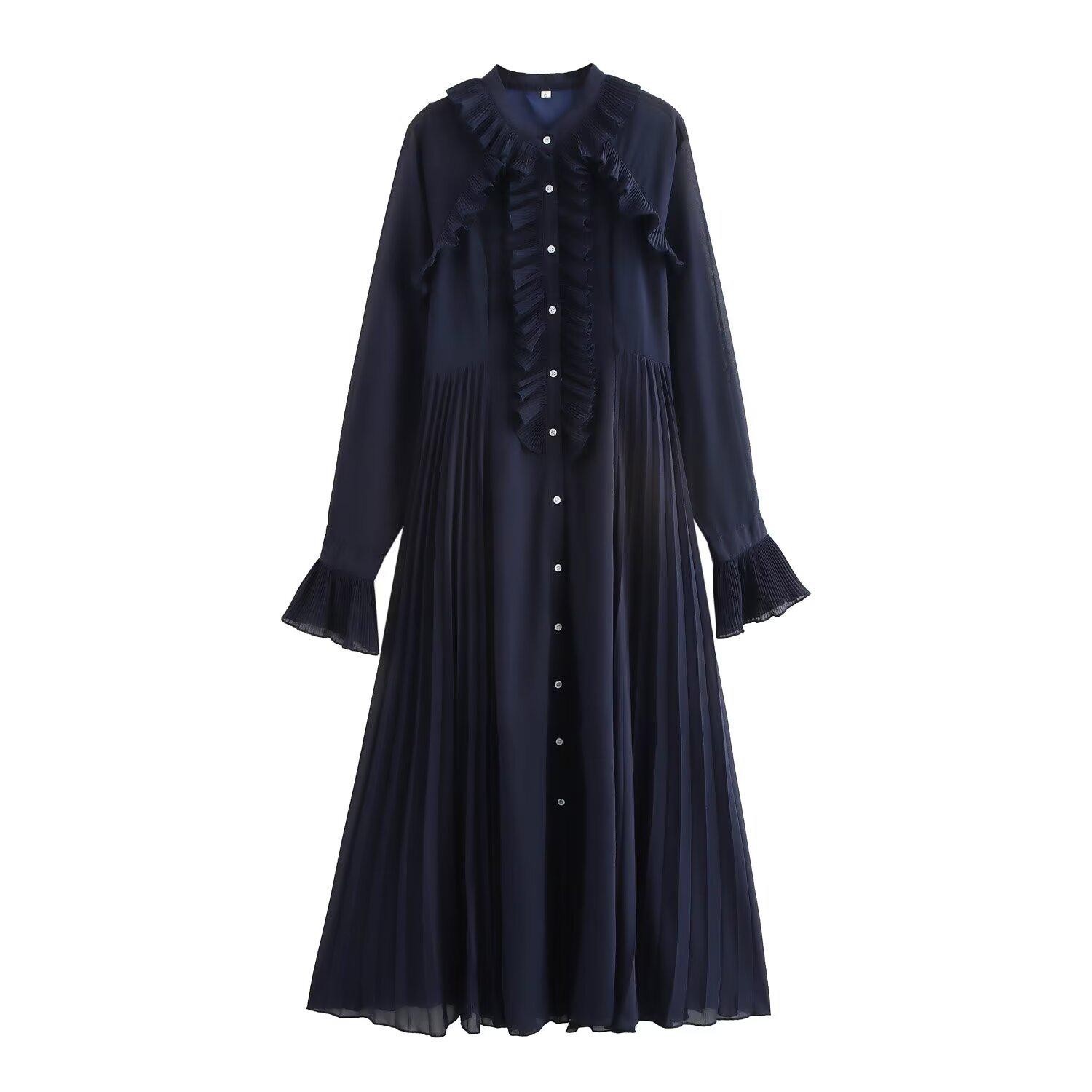 Женская мода осень 2024: Платье с плиссированными оборками в европейском и американском стиле Extra Small темно-синий
Женская мода осень 2024: Платье с плиссированными оборками в европейском и американском стиле Extra Small темно-синий