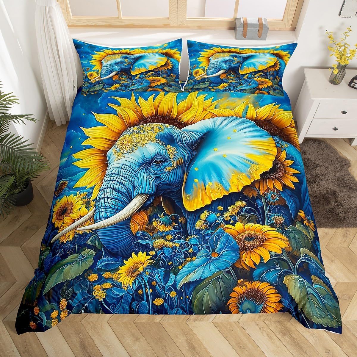 Boho Elephant Soft Duvet Cover for Young Boys Tens Bohemian Mplusala Floral Beding Set Twin African Safari Animal Wildlife Warm Comforter Cover 100*200cm Single
Boho Elephant Soft Duvet Cover for Young Boys Tens Bohemian Mplusala Floral Beding Set Twin African Safari Animal Wildlife Warm Comforter Cover 100*200cm Single